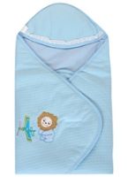 Fab n Funky - Sleeping Bag Lion Print Soft Sky Blue