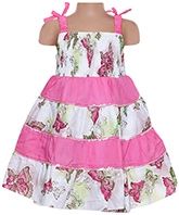 Sleeveless Butterfly Printed Frock