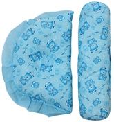 Bolster And Pillow Set - Bear Print Blue