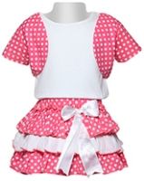 Little Darling - Polka Dotted Top With Layered Skirt