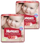 Huggies Total Protection S (Upto 7 Kg), 46 Pieces (Combo pack of 2)