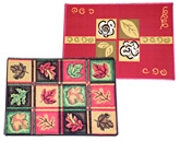 United Floor Door Mats - Leafy Block and All in Red (Set of 2)