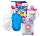 Combo pack of Teether,Feeding Cup & Mashing And Feeding Bowl (Pack of 3)
