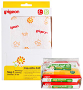 Combo pack of Disposable Baby Bibs & Hand/Mouth Wipes (Combo pack of 2)