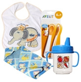 Combo pack of Cup,Bib,Weaning Spoons &  Dry Robe(Pack of 4)