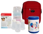 Combo pack of  Milk Powder Container, Breastmilk Storage Bottles,Warmer Can &  Therma Bag (Pack of 4)