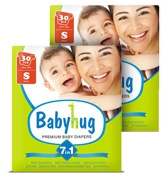 7 in 1 Premium Baby Diapers Small, upto 8 Kgs, 30 pieces (Combo Pack of 2)