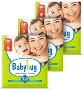 7 in 1 Premium Baby Diapers Small, upto 8 Kgs, 30 pieces (Combo Pack of 3)