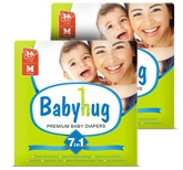 Baby Hug - 7 in 1 Premium Baby Diapers Medium, 6 -11 Kg, 36 Pieces (Combo Pack of 2)