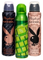 Playboy Play It Sexy and Play It Spicy Deo with F5 Esc Deodorant (Combo Pack of 3)