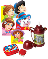Thermos Animal Water Bottle with Lunch Box & Fancy Story Board Book(Pack of 3)