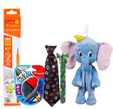 Dumbo Bag with Camlin Dark Pencil,2 in 1 Eraser,Baby Tie & Bracelet(Pack of 5)