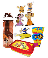 Chhota Bheem Cool Kids Combo( Water Bottle,Lunch Box,Cutouts & Wrist Band)