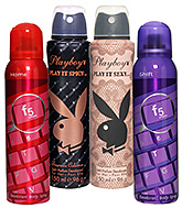 Playboy Deodorants with F5 Shift Body Deo Spray for Women(Pack of 4)