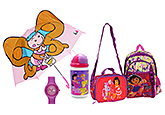 Dora School Bag with Wrist Watch,Umbrella,Lunch Box & Water Bottle