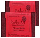 Rustic Art Geranium Organic Bathing Soap (Pack Of 2) 