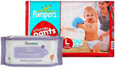 Pampers Active Baby Pants L (9 - 14 Kg), 36 Pieces with Himalaya Wipes Combo (Set of 2)