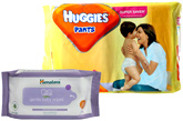 Huggies Pants M (5-11kg), 44 Pants with Himalaya Wipes Combo (Set of 2)