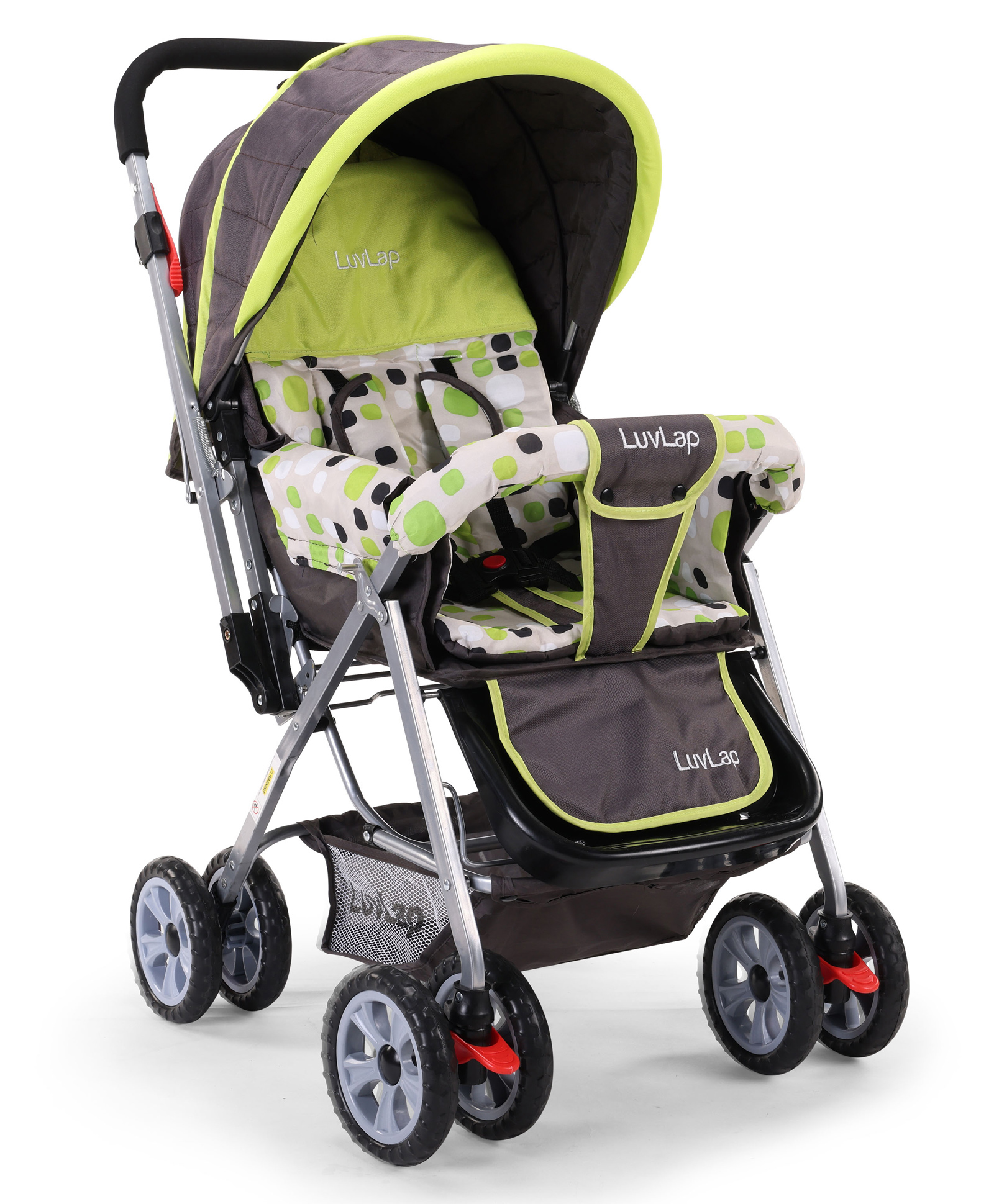 green baby stroller