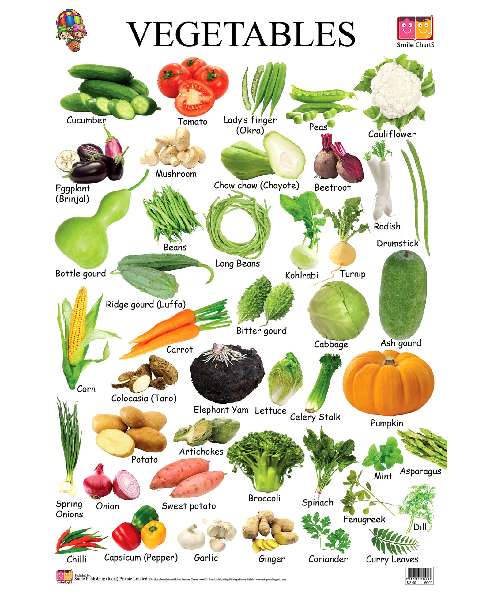 List Of All Types Of Vegetables