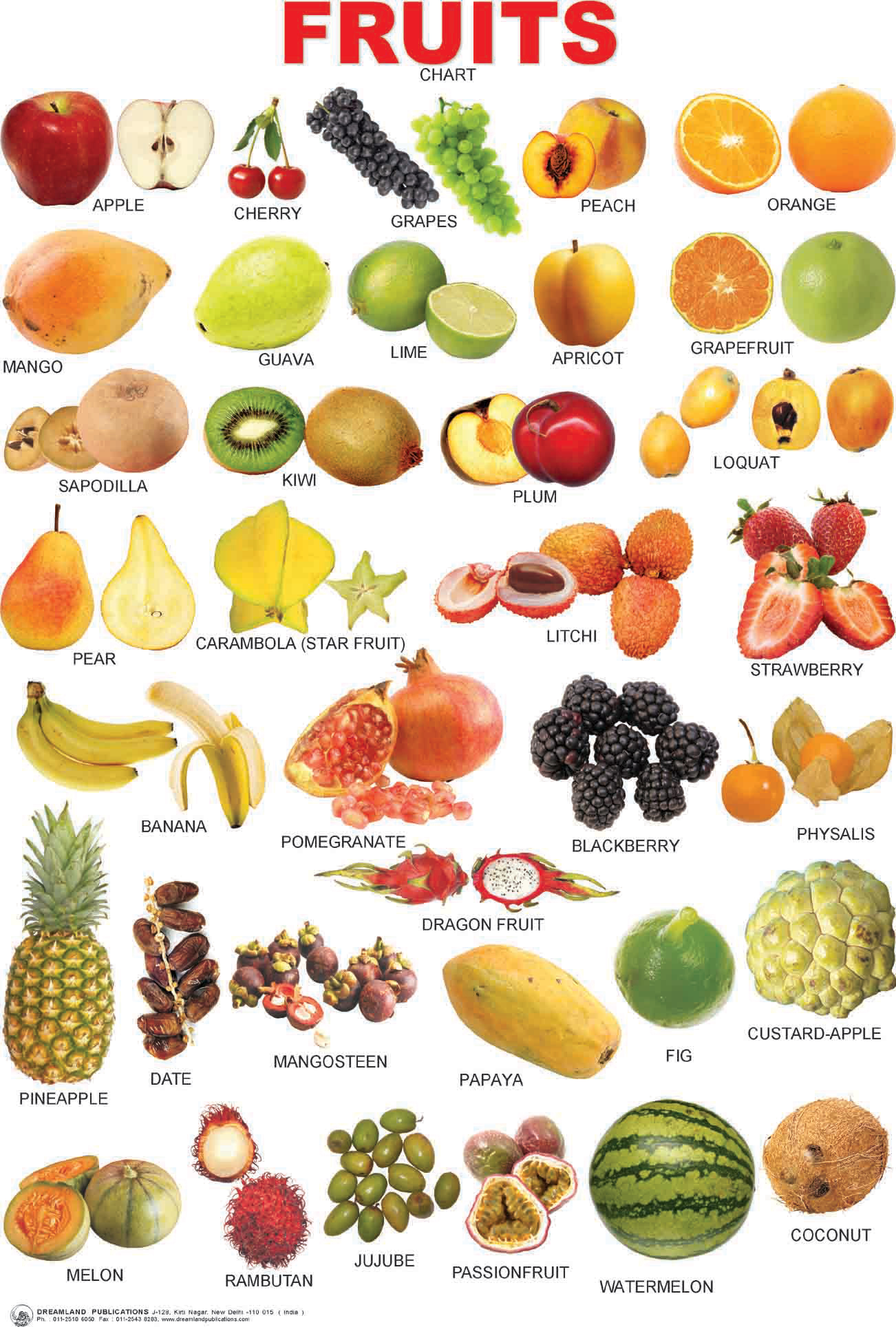 List Of All Types Of Fruits