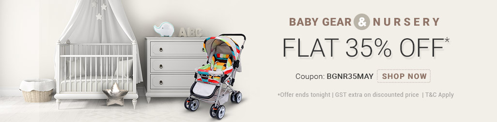 Flat 35% OFF on Baby Gear & Nursery Range - Price 650 35 % Off  