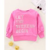 Vitamins Full Sleeves Sweatshirt Text Print - Pink