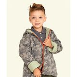 Cherry Crumble by Nitt Hyman Full Sleeves Dusty Fern Reversible Jacket - Grey