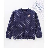 Little Kangaroos Full Sleeves Top Glitter Print - Navy Blue