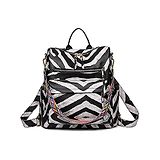 MOMISY Zebra Design Waterproof Leather Backpack cum Handbag - Black