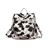 MOMISY Cow Design Waterproof Leather Backpack cum Handbag - Beige