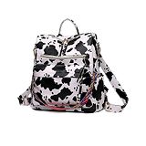 MOMISY Cow Design Waterproof Leather Backpack cum Handbag - White