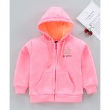 Vitamins Full Sleeves Hoodie Text Print - Flamingo Pink