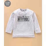 Ruff Full Sleeves T-Shirt Text Print - Acru Grey