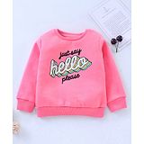 Vitamins Full Sleeves Sweatshirt Text Print - Pink