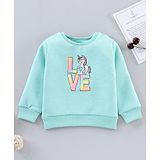 Vitamins Full Sleeves Sweatshirt Text Print - Blue