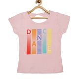 Tiny Girl Short Sleeves Text Print Top - Pink