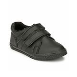 TUSKEY Velcro Closure Solid School Shoes - Black