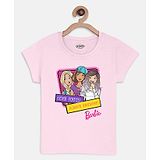 Kidsville Barbie Printed Short Sleeves Tee - Pink