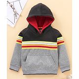 Yellow Apple Full Sleeves Hooded Sweatshirt Striped - Multicolor