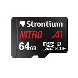 Strontium 64 gb  Micro Class A1 Memory Card - Black