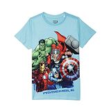 Marvel By Wear Your Mind Half Sleeves Avengers Print Tee - Sky Blue