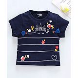 Under Fourteen Only Half Sleeves Unicorn Printed Top - Navy Blue