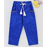 Under Fourteen Only Full Length Embroidery Detailing Trousers - Blue