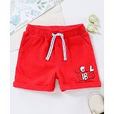 Babyoye 100% Cotton Terry Shorts Cool Vibe Print - Red