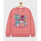 Kidsville Full Sleeves Tom & Jerry Printed Sweatshirt - Light Pink