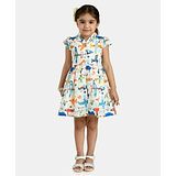 Peppermint Short Sleeves Aeroplane Printed Dress - Assorted