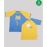 Nino Bambino 100% Organic Cotton Pack Of 2 Crab Print Half Sleeves Tee - Yellow & Blue