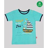 Nino Bambino 100% Organic Cotton Half Sleeves Boat Print Tee - Blue