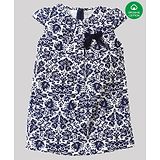 Nino Bambino 100% Organic Cotton Short Sleeves Floral Print Top - Blue